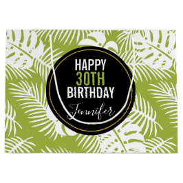 Grönt Handflatan Löv regnskogen Mönster födelsedag