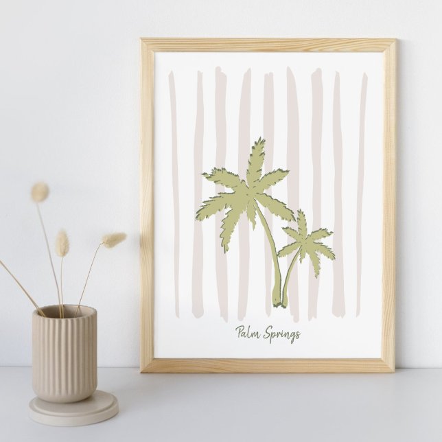 Grönt Handflatan Pair på Beige Rand Poster (Skapare uppladdad)