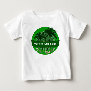 Grönt handflatan träd anpassningsbar år namn återf t shirt