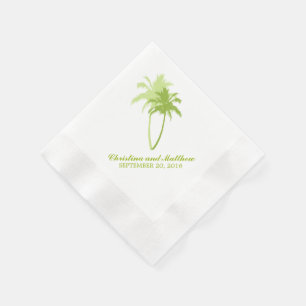 Grönt Handflatan Träd Beach Wedding Pappersservett