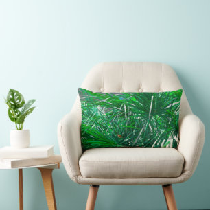 Grönt handflatan träd, löv pastel lumbarkudde