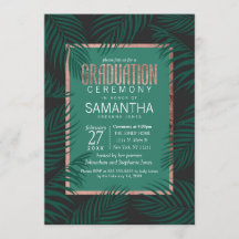 Grönt Handflatan Träd Löv Svarta Ro Guld Studenten