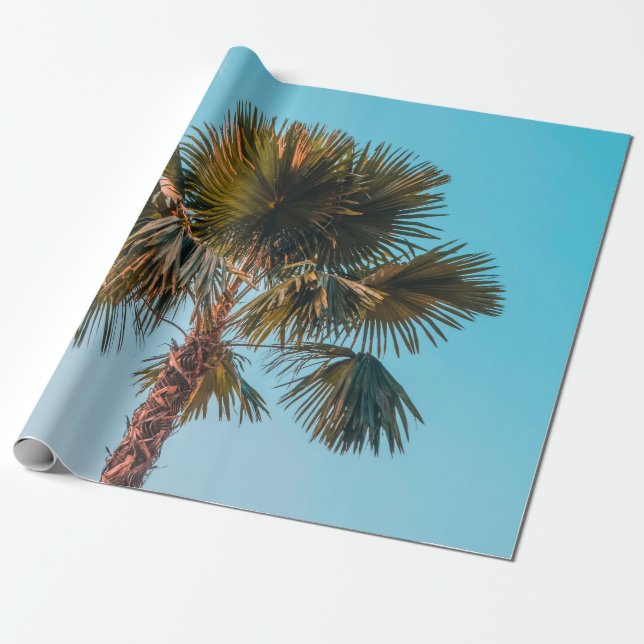Grönt handflatan träd presentpapper (Utrullad)