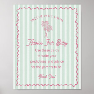 Grönt Handflatan Vår Pastel Beach Advice for Baby Poster