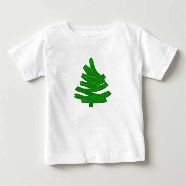 grönt handritat träd. t shirt (Framsida)