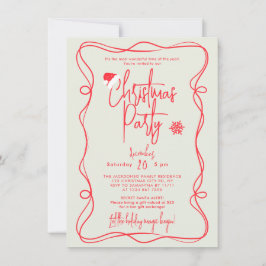 Grönt Handskriven inbjudan till julfest