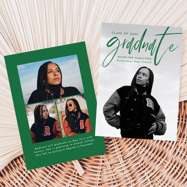 Grönt Handskriven penselskript 4 Photo Studenten Meddelande (Skapare uppladdad)