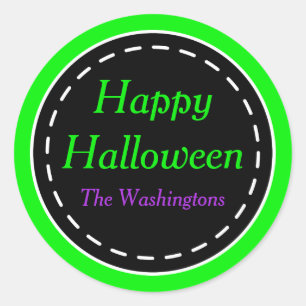 Grönt Happy halloween Stickers Runt Klistermärke