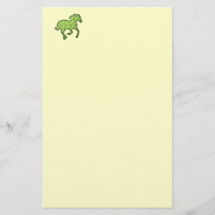 grönt häst brevpapper