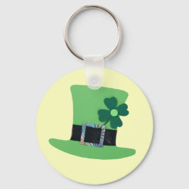 Grönt hat med klöver för St. Patrick's day Nyckelring