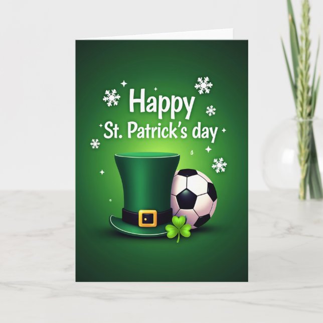 Grönt hatt Shamrock-mönsterkort Kort (Framsida)