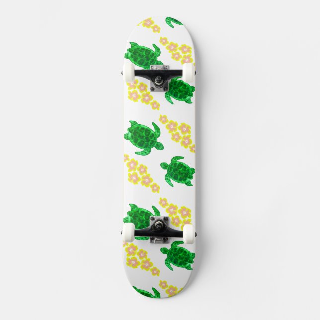 Grönt hav Turltes Mini Skateboard Bräda 18,7 Cm (Framsida)