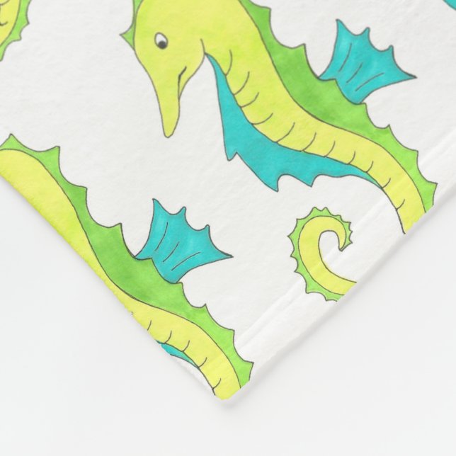 Grönt Havsliv i sjöfågel Fleecefilt (Hörn)