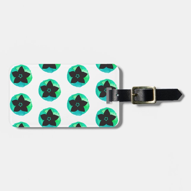 Grönt Hawaii Flower Bagagebricka (Horisontell Framsida)