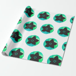 Grönt Hawaii Flower Mönster Presentpapper