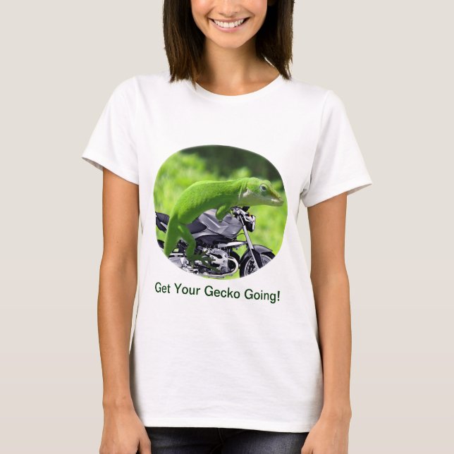 Grönt Hawaiian Gecko Rider T Shirt (Framsida)