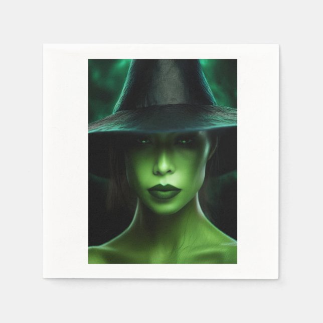 Grönt häxa pappersservett (Framsidan)
