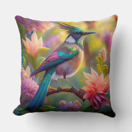 Grönt Headed Jay Fantasy Bird Kudde