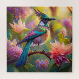 Grönt Headed Jay Fantasy Bird Pussel