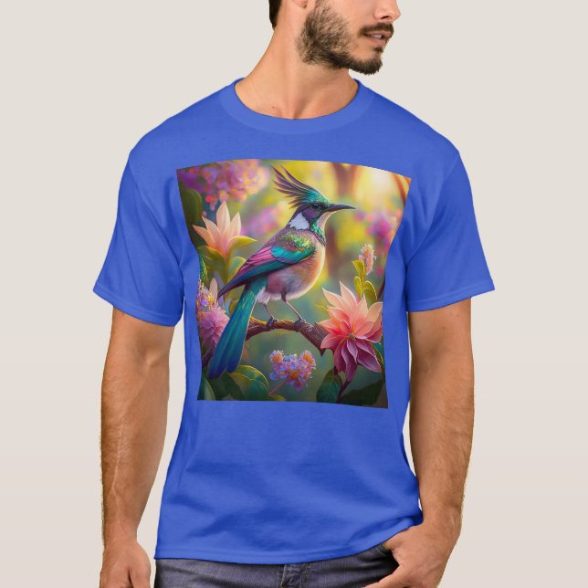 Grönt Headed Jay Fantasy Bird T Shirt (Framsida)