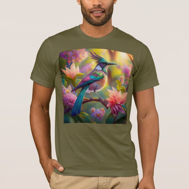 Grönt Headed Jay Fantasy Bird T Shirt (Framsida)