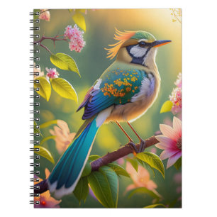 Grönt Headed Teal Winged Fantasy Bird Anteckningsbok