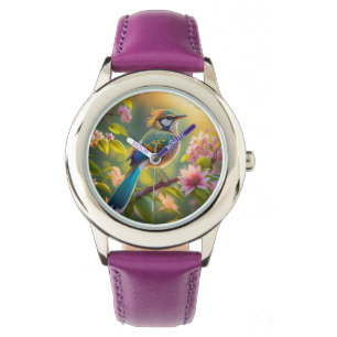 Grönt Headed Teal Winged Fantasy Bird Armbandsur