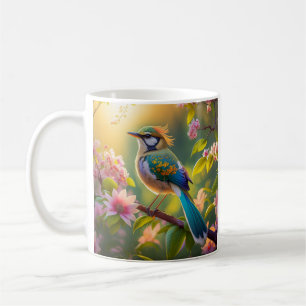Grönt Headed Teal Winged Fantasy Bird Kaffemugg