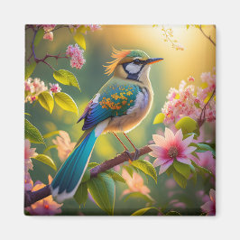 Grönt Headed Teal Winged Fantasy Bird Magnet