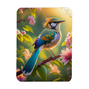Grönt Headed Teal Winged Fantasy Bird Magnet