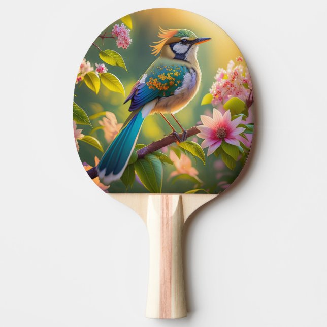 Grönt Headed Teal Winged Fantasy Bird Pingisracket (Framsidan)