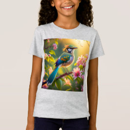 Grönt Headed Teal Winged Fantasy Bird T Shirt