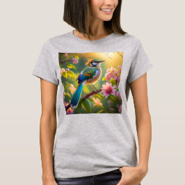Grönt Headed Teal Winged Fantasy Bird T Shirt