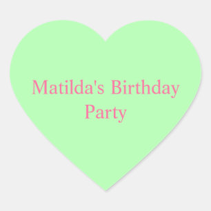 Grönt Heart Anpassningsbar Sticker Hjärtformat Klistermärke