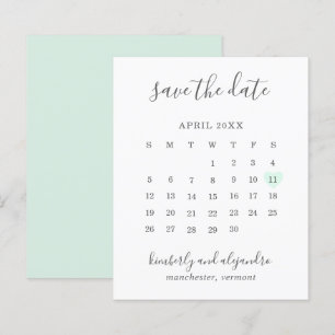 Grönt Heart Calender Budget Bröllop spara datum