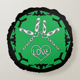 Grönt Heart Chakra "Kärlek" Dragonfly Design Rund Kudde