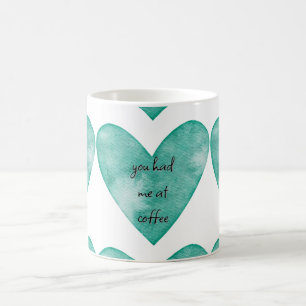 Grönt Heart du hade mig på kaffe Mugg
