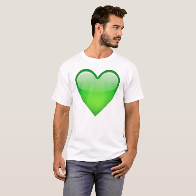 Grönt Heart - Emoji T-shirt (Hel framsida)