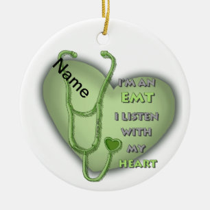 Grönt Heart EMT Julgransprydnad Keramik