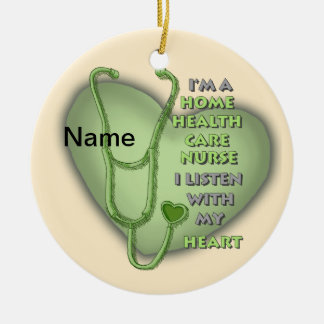 Grönt Heart Home Health Sjuksköterska Julgransprydnad Keramik