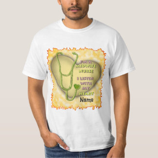 Grönt Heart Midfru Sjuksköterska T Shirt