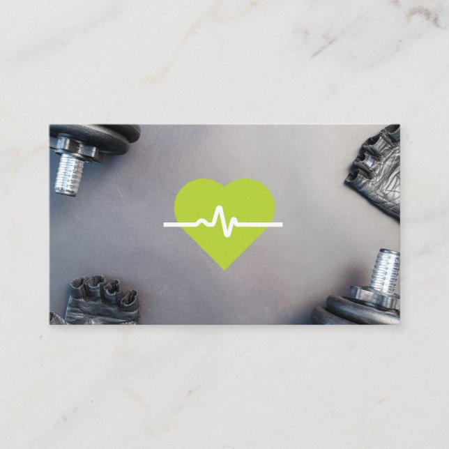 Grönt Heart Monitor | Gym utrustning Tidsbeställning Kort (Framsida)