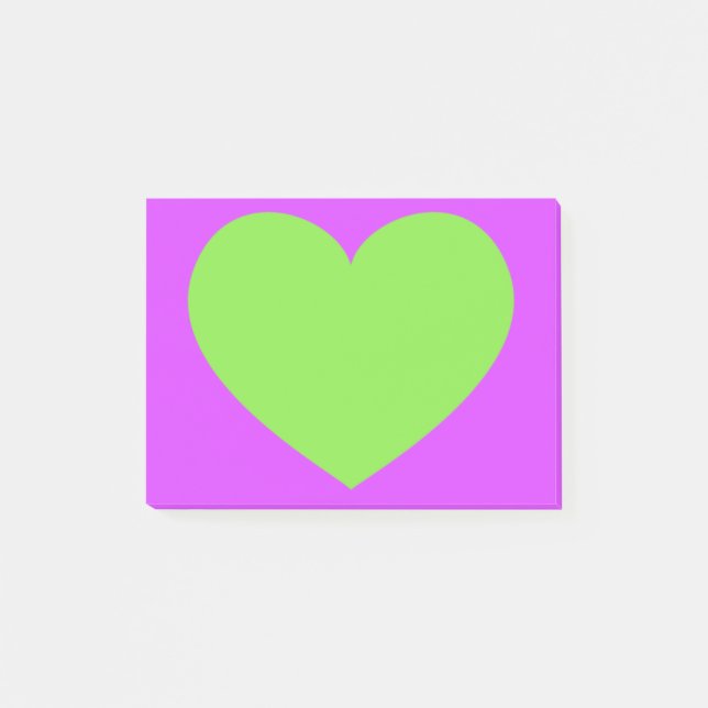 Grönt Heart Post-it Block (Framsida)