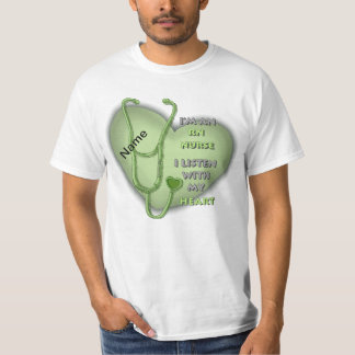 Grönt Heart RN-registrerad sjuksköterska T Shirt