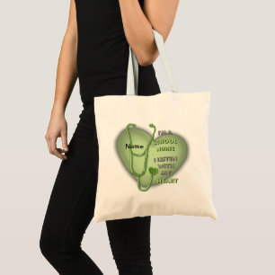 Grönt Heart School Nurse Tygkasse