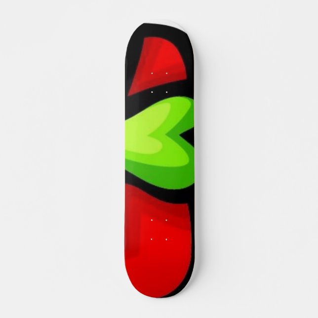 Grönt Heart Skateboard Bräda 19,5 Cm (Framsida)