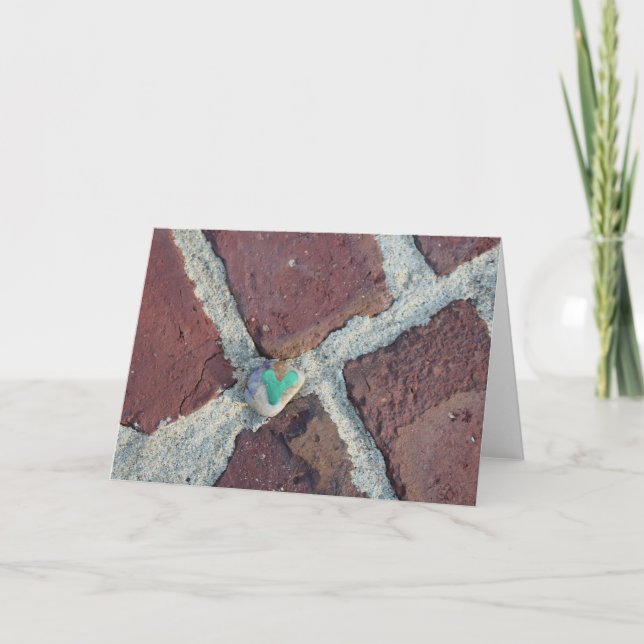 Grönt Heart Sten på Pella, Iowa Brick Kort (Framsida)