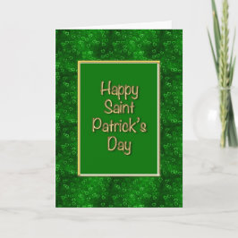 Grönt Hearts och Guld St. Patrick's Day Hälsning Kort