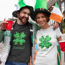 Grönt Hearts Shamrock St. Patrick's Anpassade T Shirt