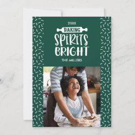 Grönt | Helgdag Baking Spirits Bright Photo Julkort